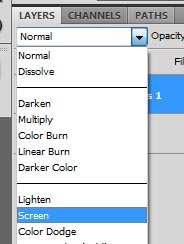 Screen Blend in Photoshop